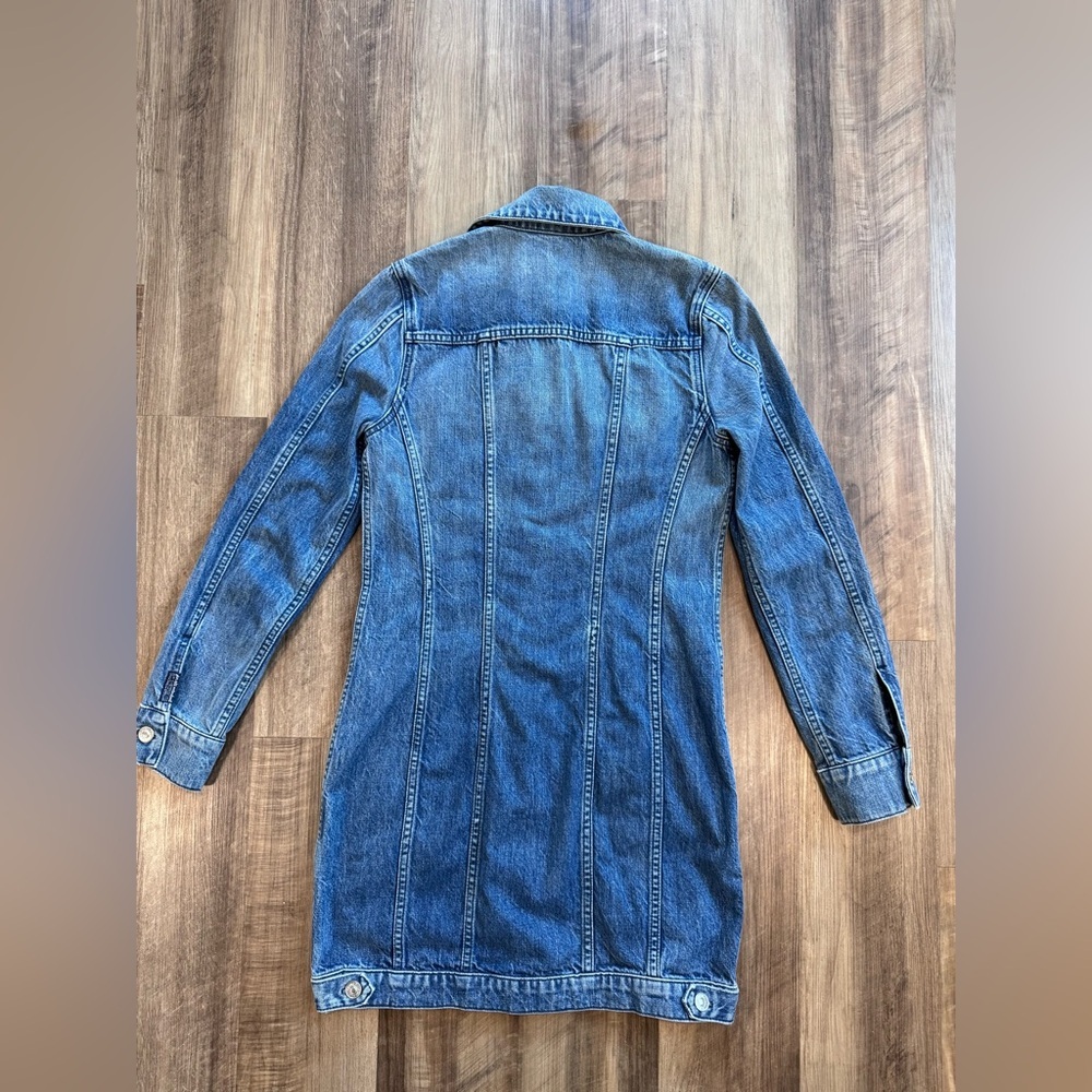Vintage 7 For All Mankind Medium Wash Blue Denim Dress Y2K style, XS - Picture 13 of 16